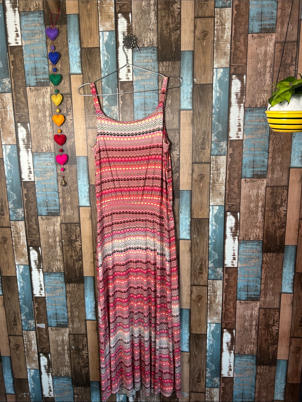 Tribal Pink Multi-Stripe Sleeveless Maxi Dress - Picture 12 of 15